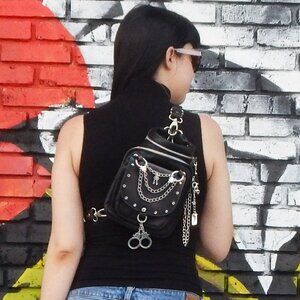 HANDS FREE BAG - "Take No Prisoners"-LEATHER BAG - CONCEALED CARRY - WEAR 8 WAYS